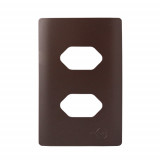 Placa p/ 2 Tomadas 4x2 - Novara Marrom Fosco